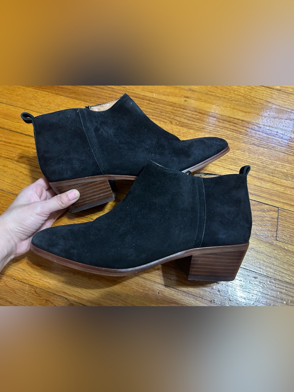J. Crew Factory Sawyer Black Suede Zip‎ Up Ankle Booties SIZE 10